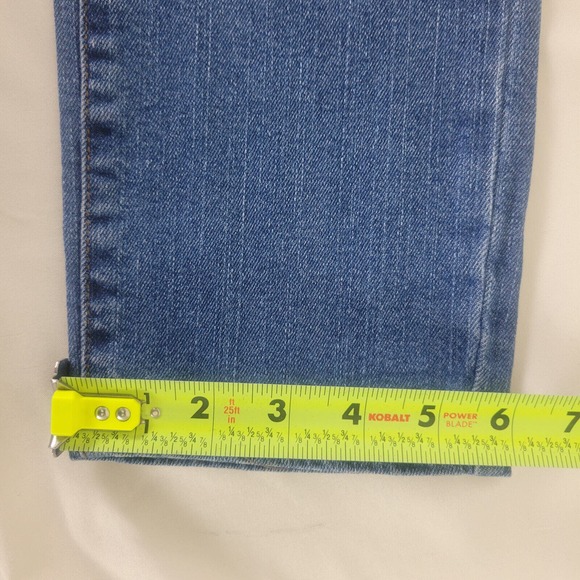 Studio Womens Jeans 2 Petite‎ High Rise Slim Straight Leg Distressed Blue Denim - Picture 6 of 16